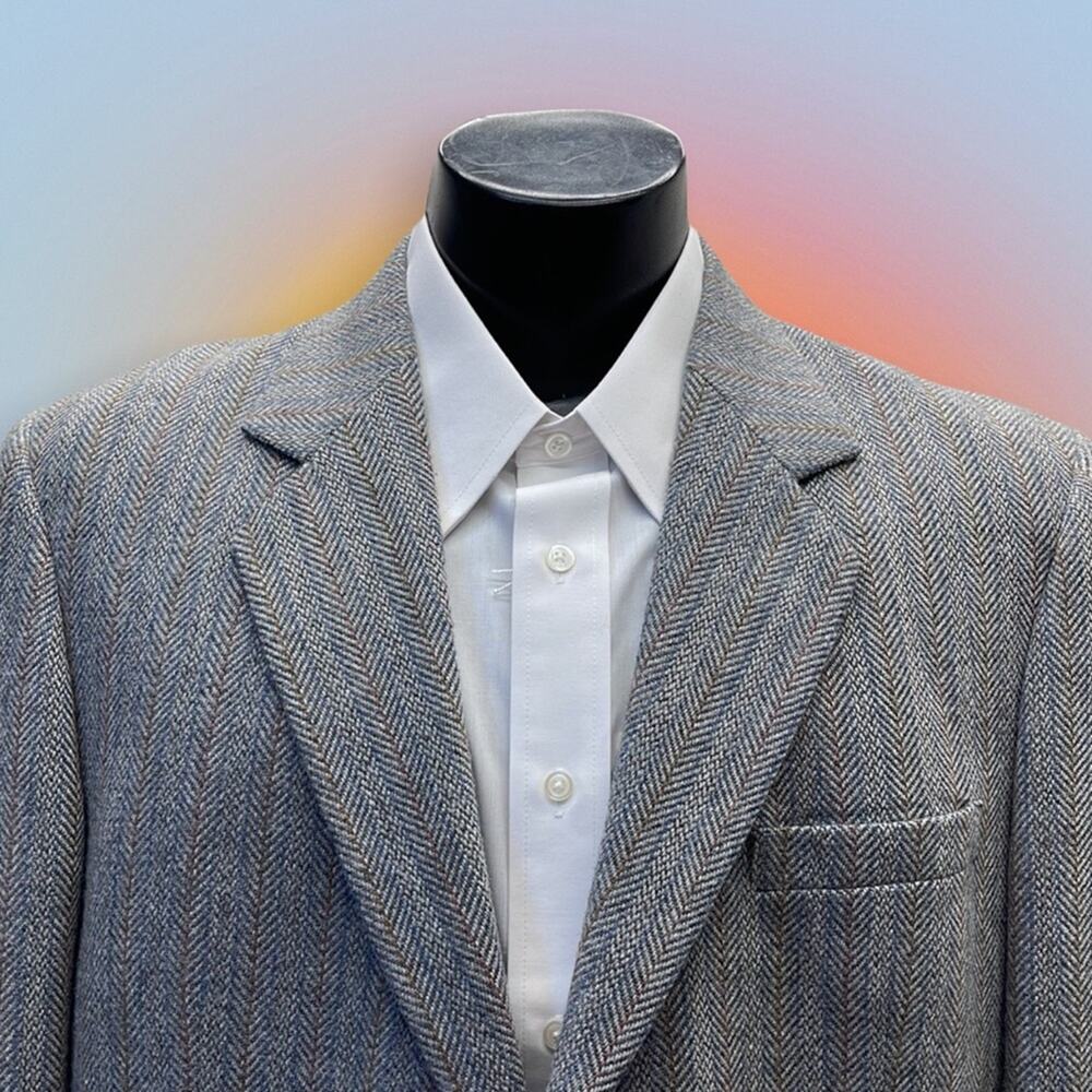 VINTAGE JOE NAMATH Mens 44R Gray Sport Coat Blazer